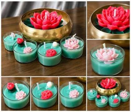 Floral Shaped Candle Set (Pack of 6)