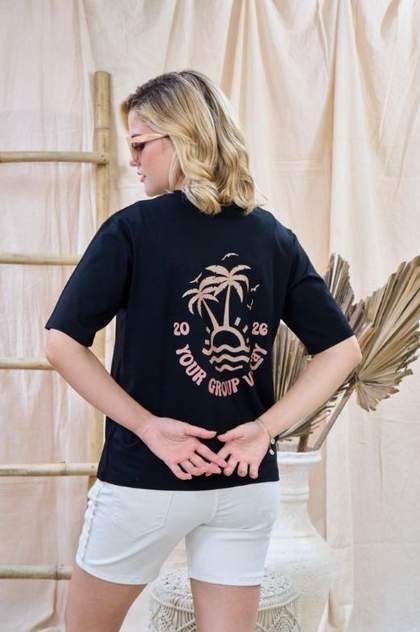 Women Navy Graphic Print Tee
